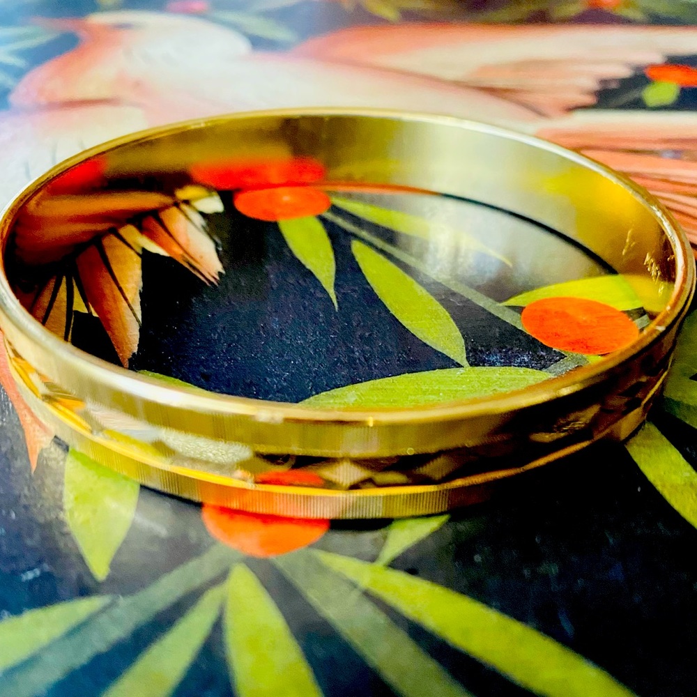 Vintage Monet Bangle Bracelet in Gold Tone